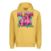 Antique Gold Breast Cancer My Mom Is A Fighter Premium Hoodie - Artiststas