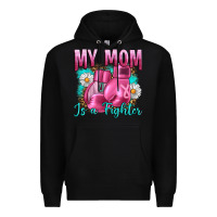Black Breast Cancer My Mom Is A Fighter Premium Hoodie - Artiststas