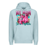 Blue Mist Breast Cancer My Mom Is A Fighter Premium Hoodie - Artiststas