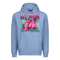 Colony Blue Breast Cancer My Mom Is A Fighter Premium Hoodie - Artiststas