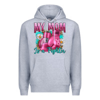 Heather Grey Breast Cancer My Mom Is A Fighter Premium Hoodie - Artiststas