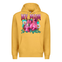 Mustard Breast Cancer My Mom Is A Fighter Premium Hoodie - Artiststas