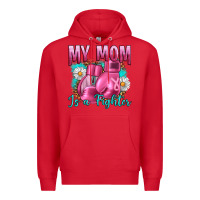 Red Breast Cancer My Mom Is A Fighter Premium Hoodie - Artiststas