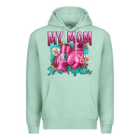 Seafoam Breast Cancer My Mom Is A Fighter Premium Hoodie - Artiststas