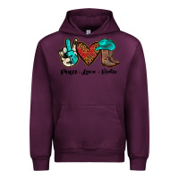 Mauve Wine peace love rodeo Urban Hoodie - JahusDesignShop