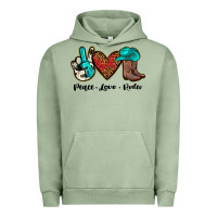 Pigment Oil Green peace love rodeo Urban Hoodie - JahusDesignShop