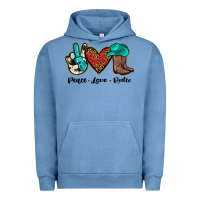 Pigment Pebble Blue peace love rodeo Urban Hoodie - JahusDesignShop