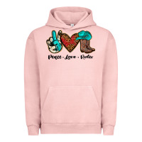 Pigment Salmon peace love rodeo Urban Hoodie - JahusDesignShop
