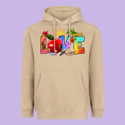 Heavyweight Hoodie love teacher summer