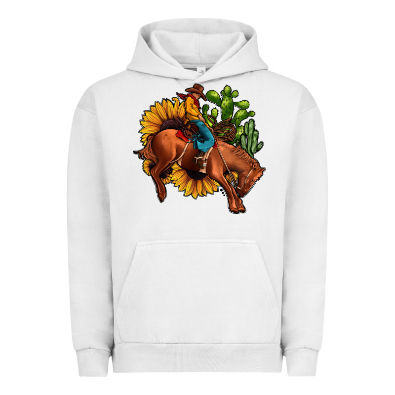 Rodeo Cowboy Sunflower Cactus Urban Hoodie by JahusDesignShop | Teevron
