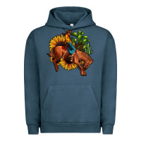 Pigment Midnight Navy rodeo cowboy sunflower cactus Urban Hoodie - JahusDesignShop