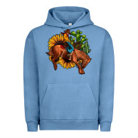Pigment Pebble Blue rodeo cowboy sunflower cactus Urban Hoodie - JahusDesignShop