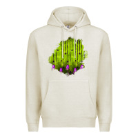 Oatmeal Heather halloween patch Premium Hoodie - BundleAndBundleShop
