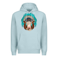 Blue Mist hereford indian headdress Premium Hoodie - JahusDesignShop