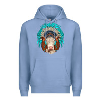 Colony Blue hereford indian headdress Premium Hoodie - JahusDesignShop
