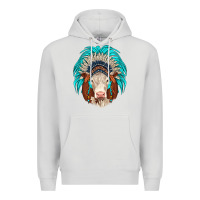 Dove Grey hereford indian headdress Premium Hoodie - JahusDesignShop
