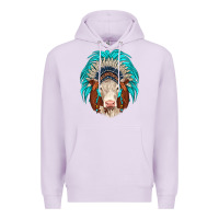 Lilac hereford indian headdress Premium Hoodie - JahusDesignShop