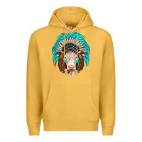 Mustard hereford indian headdress Premium Hoodie - JahusDesignShop