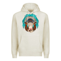 Oatmeal Heather hereford indian headdress Premium Hoodie - JahusDesignShop