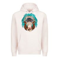 Pale Pink hereford indian headdress Premium Hoodie - JahusDesignShop