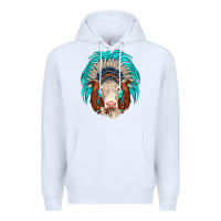 White hereford indian headdress Premium Hoodie - JahusDesignShop