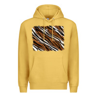 Antique Gold Tiger zebra background Premium Hoodie - RanaPortraitStore