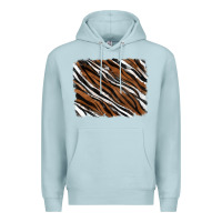 Blue Mist Tiger zebra background Premium Hoodie - RanaPortraitStore