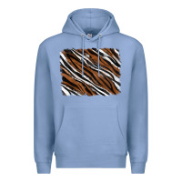 Colony Blue Tiger zebra background Premium Hoodie - RanaPortraitStore