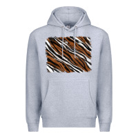Heather Grey Tiger zebra background Premium Hoodie - RanaPortraitStore