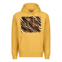 Mustard Tiger zebra background Premium Hoodie - RanaPortraitStore