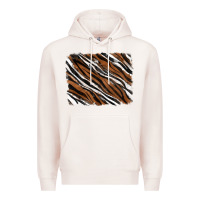 Pale Pink Tiger zebra background Premium Hoodie - RanaPortraitStore