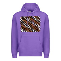 Purple Tiger zebra background Premium Hoodie - RanaPortraitStore