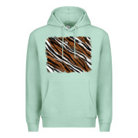 Seafoam Tiger zebra background Premium Hoodie - RanaPortraitStore