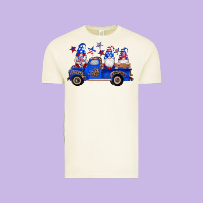 American Flag Gnomes Truck Vintage Tee Designed By Artiststas