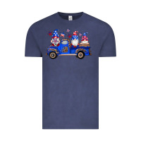 Vintage Denim american flag gnomes truck Vintage Tee - Artiststas