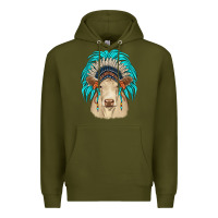 Army Green charolais indian headdress Premium Hoodie - JahusDesignShop