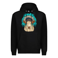 Black charolais indian headdress Premium Hoodie - JahusDesignShop