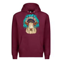 Burgundy charolais indian headdress Premium Hoodie - JahusDesignShop