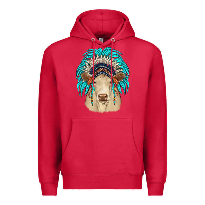 Charolais Indian Headdress Premium Hoodie by JahusDesignShop | Teevron