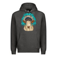 Charcoal Heather charolais indian headdress Premium Hoodie - JahusDesignShop