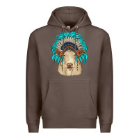 Coffee charolais indian headdress Premium Hoodie - JahusDesignShop