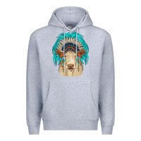 Heather Grey charolais indian headdress Premium Hoodie - JahusDesignShop