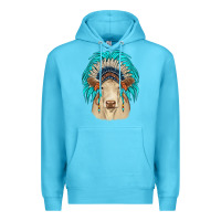 Ocean Blue charolais indian headdress Premium Hoodie - JahusDesignShop