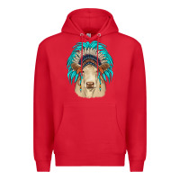 Red charolais indian headdress Premium Hoodie - JahusDesignShop