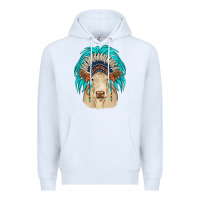 White charolais indian headdress Premium Hoodie - JahusDesignShop