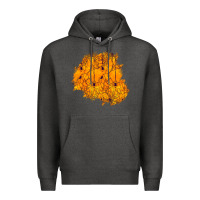 Charcoal Heather halloween patch Premium Hoodie - BundleAndBundleShop