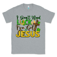 Heather Grey i don't need luck i've got jesus Classic Tee - FaDigitalArtStudio