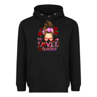 Black one loved teacher messy bun Heavyweight Hoodie - RanaPortraitStore