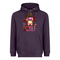 Plum one loved teacher messy bun Heavyweight Hoodie - RanaPortraitStore