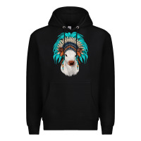 Black calf indian headdress Premium Hoodie - JahusDesignShop